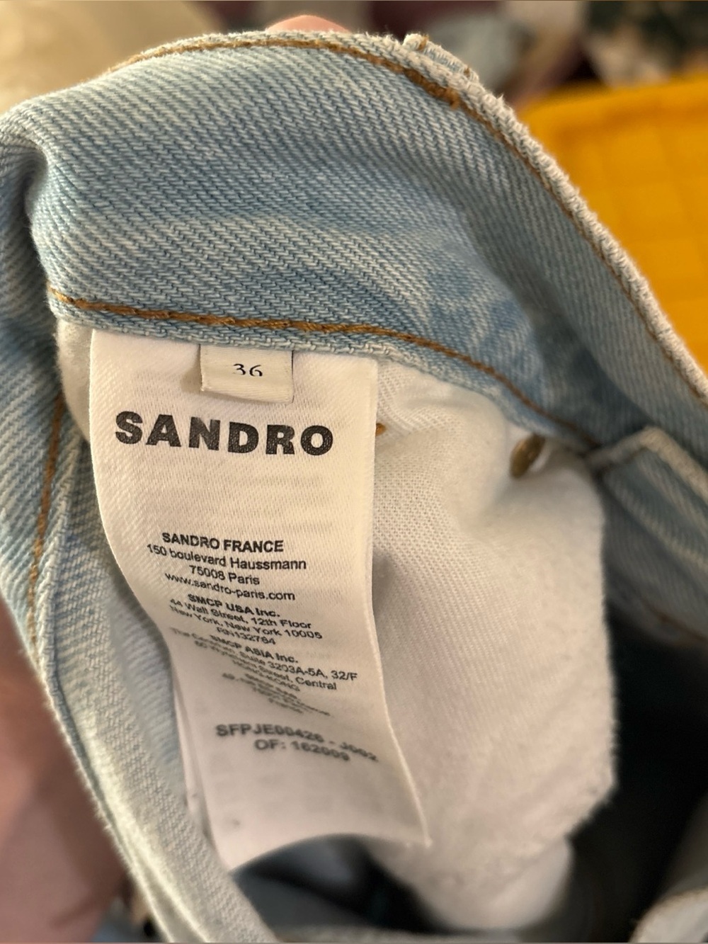 Sandro Paris Lord High-Rise Straight Leg Cuffed Jeans NWT Women’s  EU SZ 36 - Picture 7 of 8